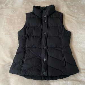 J Crew black puffer vest, size M